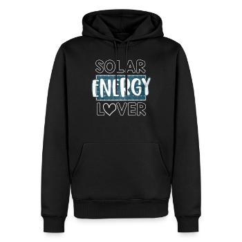 Énergie solaire, Énergie renouvelable - Sweat à capuche Premium bio Homme - noir - Devant - Nico (187cm)