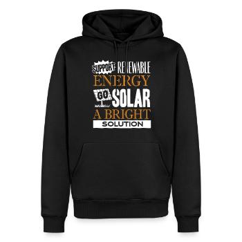Énergie solaire, Énergie renouvelable - Sweat à capuche Premium bio Homme - noir - Devant - Nico (187cm)