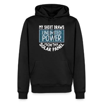 Énergie solaire, Énergie renouvelable - Sweat à capuche Premium bio Homme - noir - Devant - Nico (187cm)