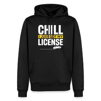 Permis de conduire - Sweat à capuche Premium bio Homme - noir - Devant - Nico (187cm)