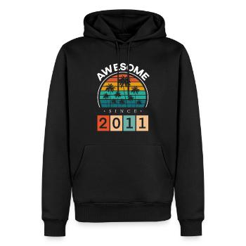 2011 Geboren Geburtstag Geburtsjahr Vintage - Männer Premium Bio Hoodie - Schwarz - Vorne - Nico (187cm)