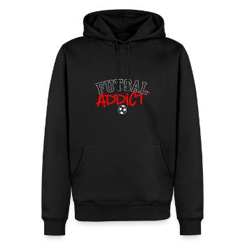 Futsal -Spieler, Futsal - Männer Premium Bio Hoodie - Schwarz - Vorne - Nico (187cm)