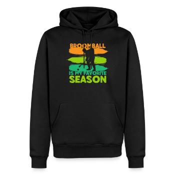 Broom ball - Men’s Premium Organic Hoodie - black - Front - Nico (187cm)