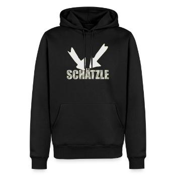 schätzle - Männer Premium Bio Hoodie - Schwarz - Vorne - Nico (187cm)