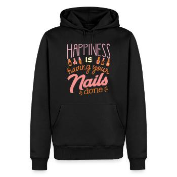 Nagelentechniker, Nagelservice, Nägel, Nagelstalon - Männer Premium Bio Hoodie - Schwarz - Vorne - Nico (187cm)