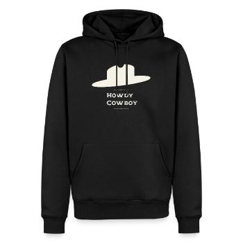 Howdy Cowboy - Männer Premium Bio Hoodie - Schwarz - Vorne - Nico (187cm)
