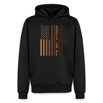 Égalité pour tous les Noirs Mois de l’histoire des Noirs Femmes Hommes - Sweat à capuche Premium bio Homme - noir - Devant - Nico (187cm)