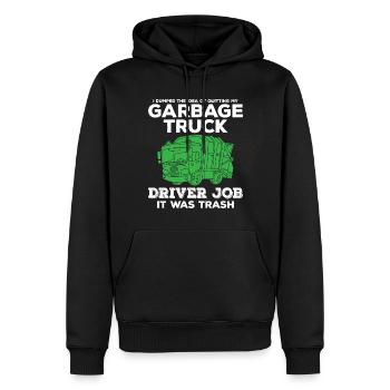 Chauffeur de camion à ordures - Sweat à capuche Premium bio Homme - noir - Devant - Nico (187cm)