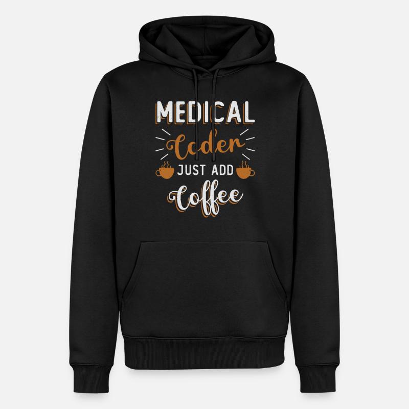 Medical encoder, programmer - Men’s Premium Organic Hoodie - black