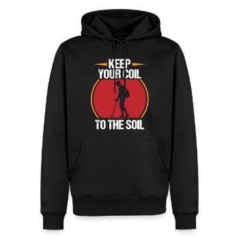Metalldetektor, Metalldetektorist - Männer Premium Bio Hoodie - Schwarz - Vorne - Nico (187cm)