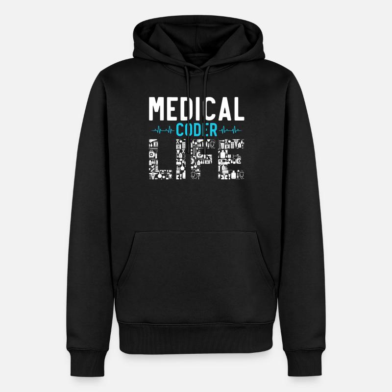 Codeur médical Programmeur médical - Sweat à capuche Premium bio Homme - noir