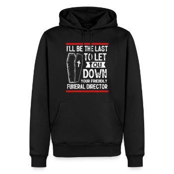 Salons funéraires, Salons funéraires - Sweat à capuche Premium bio Homme - noir - Devant - Nico (187cm)