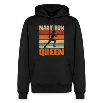 Marathonien - Sweat à capuche Premium bio Homme - noir - Devant - Nico (187cm)