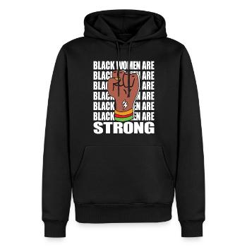 Les femmes noires sont fortes Mois de l’histoire des Noirs Femmes - Sweat à capuche Premium bio Homme - noir - Devant - Nico (187cm)
