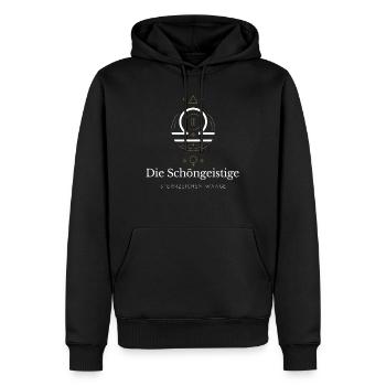 Waage Sternzeichen Glyphen - Männer Premium Bio Hoodie - Schwarz - Vorne - Nico (187cm)