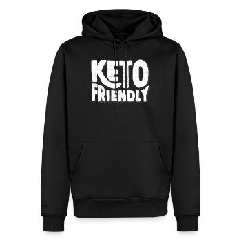 Keto-Diät, Kohlenhydratfreie Ernährung, Keto - Männer Premium Bio Hoodie - Schwarz - Vorne - Nico (187cm)