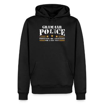 Grammatikpolizei - Englischlehrer - Männer Premium Bio Hoodie - Schwarz - Vorne - Nico (187cm)