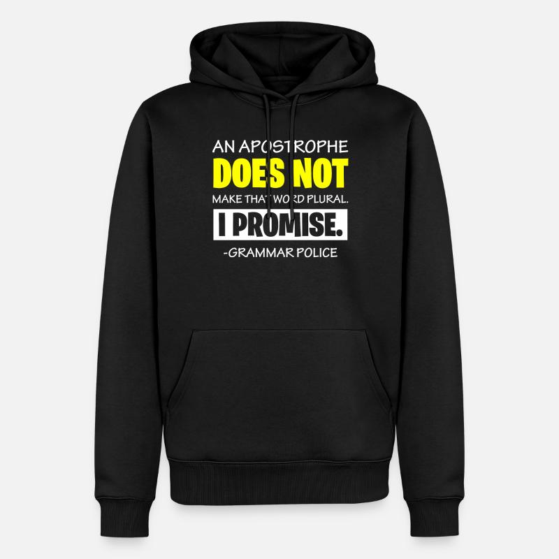 Grammatikpolizei - Englischlehrer - Männer Premium Bio Hoodie - Schwarz