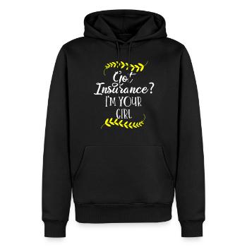 Insurance agent - Men’s Premium Organic Hoodie - black - Front - Nico (187cm)