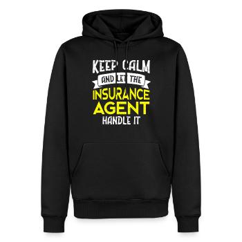 Insurance agent - Men’s Premium Organic Hoodie - black - Front - Nico (187cm)