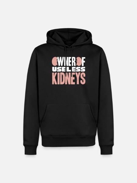 Awareness of kidney disease, kidney - Men’s Premium Organic Hoodie - black