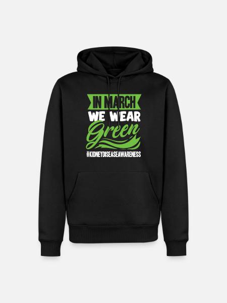 Awareness of kidney disease, kidney - Men’s Premium Organic Hoodie - black