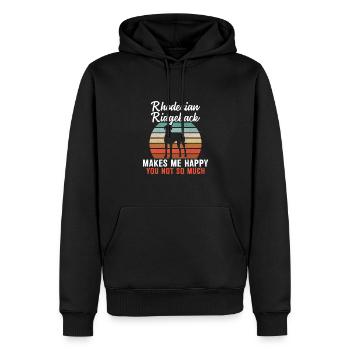 Rhodesian ridgeback makes me happy you not so much - Männer Premium Bio Hoodie - Schwarz - Vorne - Nico (187cm)