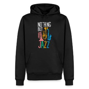 Musique jazz - Musiciens de jazz - Sweat à capuche Premium bio Homme - noir - Devant - Nico (187cm)
