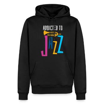 Musique jazz - Musiciens de jazz - Sweat à capuche Premium bio Homme - noir - Devant - Nico (187cm)