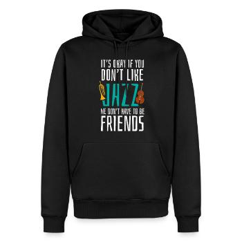 Musique jazz - Musiciens de jazz - Sweat à capuche Premium bio Homme - noir - Devant - Nico (187cm)