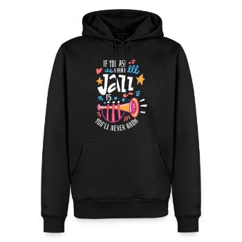 Musique jazz - Musiciens de jazz - Sweat à capuche Premium bio Homme - noir - Devant - Nico (187cm)