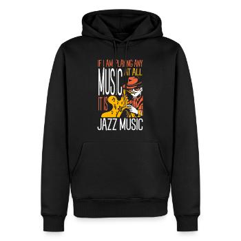 Musique jazz - Musiciens de jazz - Sweat à capuche Premium bio Homme - noir - Devant - Nico (187cm)