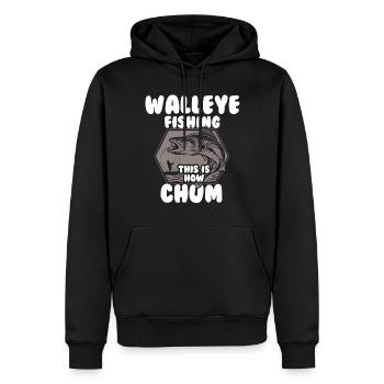 Pêche à la perche, poisson, perche, pêche à la perche - Sweat à capuche Premium bio Homme - noir - Devant - Nico (187cm)