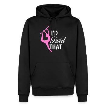 Baton Twirler, Baton Twirling, Gymnastique - Sweat à capuche Premium bio Homme - noir - Devant - Nico (187cm)