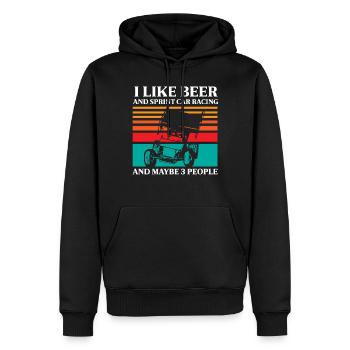 Sprint-Autorennen, Sprintauto, Dirt-Track-Rennen - Männer Premium Bio Hoodie - Schwarz - Vorne - Nico (187cm)