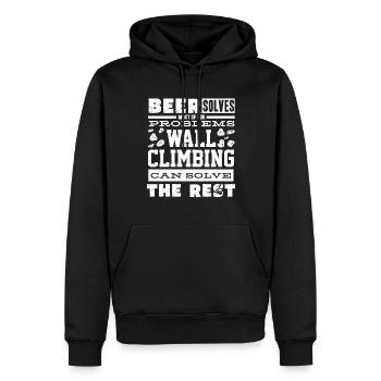 Wandkletterer, Wandklettern - Männer Premium Bio Hoodie - Schwarz - Vorne - Nico (187cm)