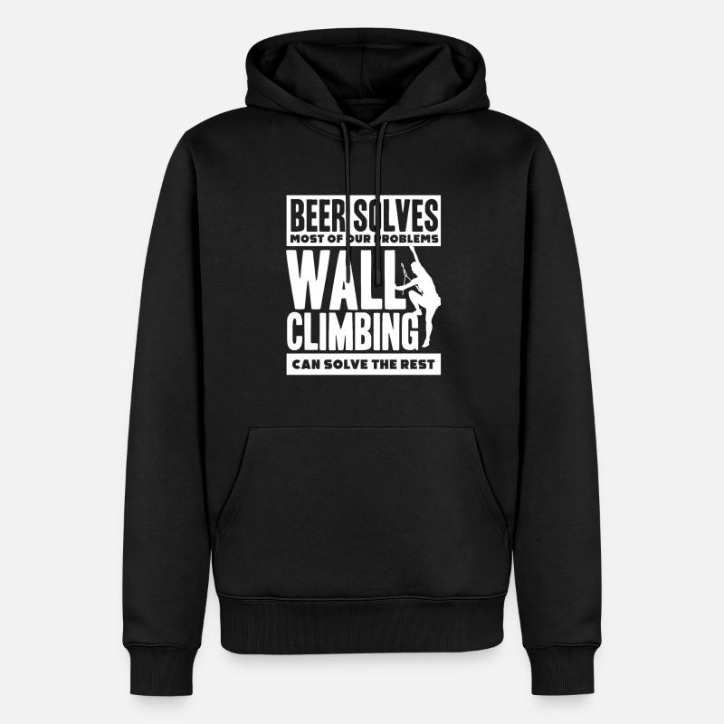 Wandkletterer, Wandklettern - Männer Premium Bio Hoodie - Schwarz