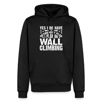 Wandkletterer, Wandklettern - Männer Premium Bio Hoodie - Schwarz - Vorne - Nico (187cm)