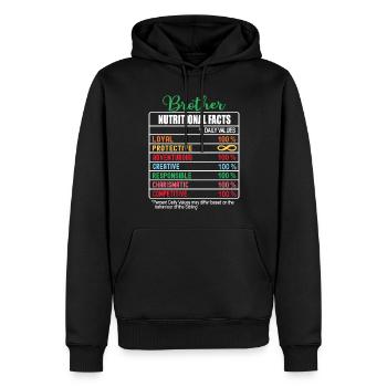 Brother Valeurs nutritionnelles Journée nationale des frères - Sweat à capuche Premium bio Homme - noir - Devant - Nico (187cm)