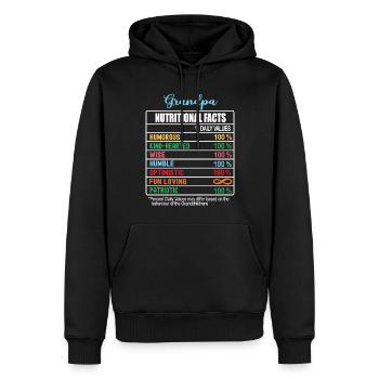 Opa Nährwertangaben Großelterntag Lustig - Männer Premium Bio Hoodie - Schwarz - Vorne - Nico (187cm)