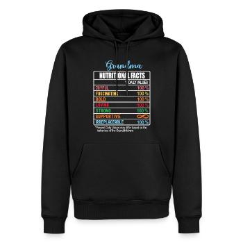 Oma Nährwertangaben Großelterntag lustig - Männer Premium Bio Hoodie - Schwarz - Vorne - Nico (187cm)