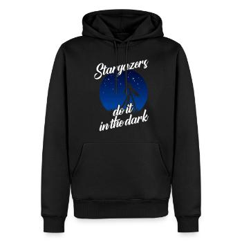 Gaz stellaire, Cosmologie, Astronomie - Jumelles - Sweat à capuche Premium bio Homme - noir - Devant - Nico (187cm)