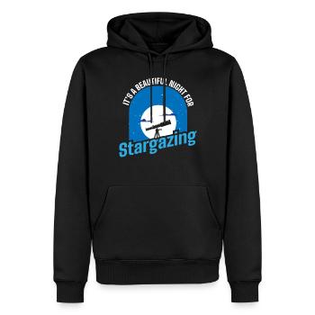 Gaz stellaire, Cosmologie, Astronomie - Jumelles - Sweat à capuche Premium bio Homme - noir - Devant - Nico (187cm)