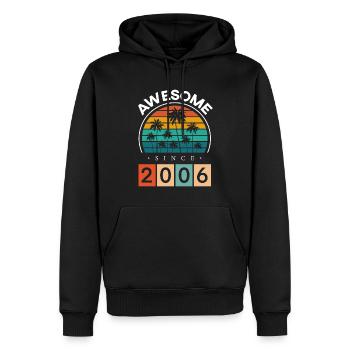 2006 Né 18e anniversaire Année de naissance Millésime - Sweat à capuche Premium bio Homme - noir - Devant - Nico (187cm)
