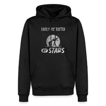 Astrophotographie, astronomie, observation des étoiles - Sweat à capuche Premium bio Homme - noir - Devant - Nico (187cm)