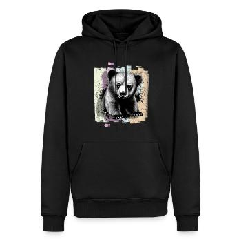 Ours - Sweat à capuche Premium bio Homme - noir - Devant - Nico (187cm)