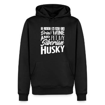 Sibirischer Husky - Männer Premium Bio Hoodie - Schwarz - Vorne - Nico (187cm)
