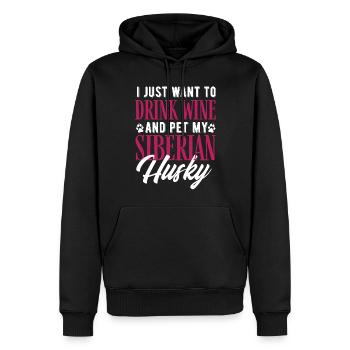 Sibirischer Husky - Männer Premium Bio Hoodie - Schwarz - Vorne - Nico (187cm)