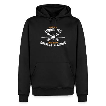 Mécanicien d’aéronefs - Sweat à capuche Premium bio Homme - noir - Devant - Nico (187cm)