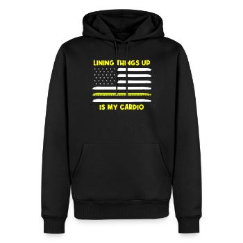 Floorers, tilers, tilers - Men’s Premium Organic Hoodie - black - Front - Nico (187cm)
